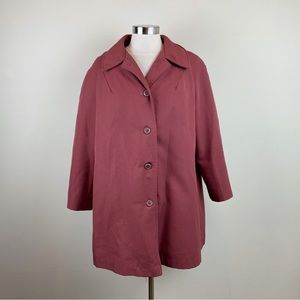 Montgomery Ward Vintage Solid Burgundy Red Coat Women Winter